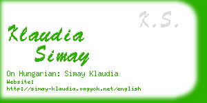 klaudia simay business card